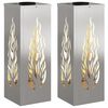 vidaXL Luz de camino LED solar 2 pcs Plateado Acero inoxidable