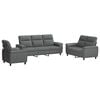 vidaXL Juego de Sof&aacute; 3 pcs Gris oscuro Tela