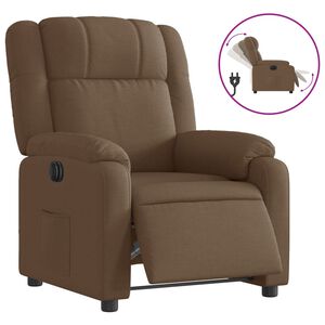 vidaXL Sill&oacute;n reclinable el&eacute;ctrico de tela marr&oacute;n