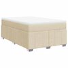 vidaXL Cama box spring con colch&oacute;n tela color crema 120x200 cm