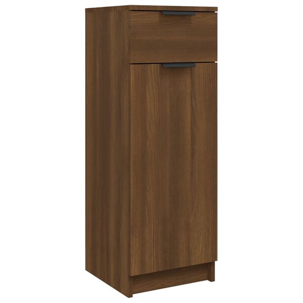 vidaXL Armario de ba&ntilde;o madera contrachapada marr&oacute;n roble 32x34x90 cm