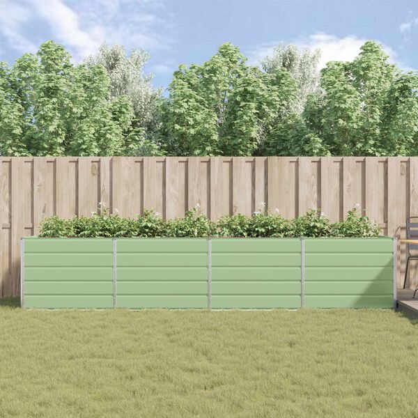 vidaXL Jardinera Verde Pastel 195 x 100 x 45 cm Acero Galvanizado
