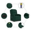 vidaXL Sill&oacute;n reclinable de masaje el&eacute;ctrico terciopelo verde oscuro
