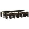 vidaXL Set muebles de jard&iacute;n 13 pzas y cojines rat&aacute;n sint&eacute;tico marr&oacute;n