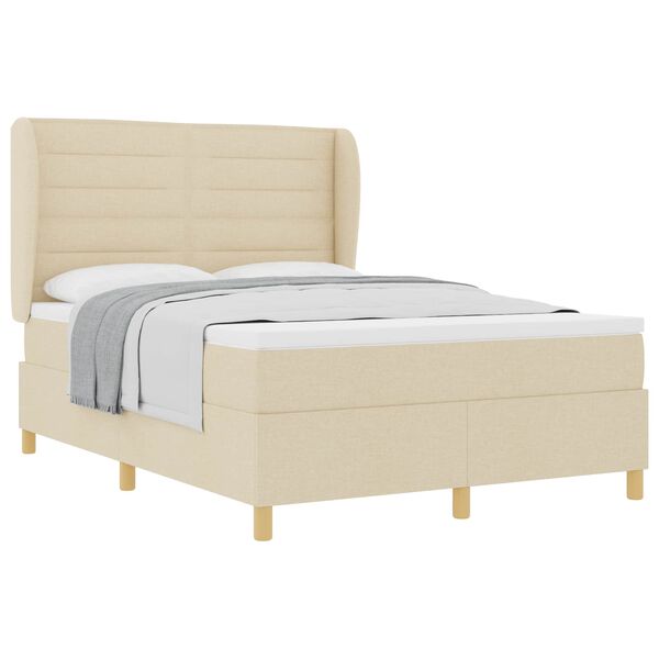 vidaXL Cama con Somier y Colch&oacute;n Gris Oscuro 90x190 cm de Tela Crema