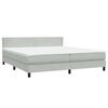 vidaXL Cama box spring con colch&oacute;n terciopelo gris claro 180x210 cm
