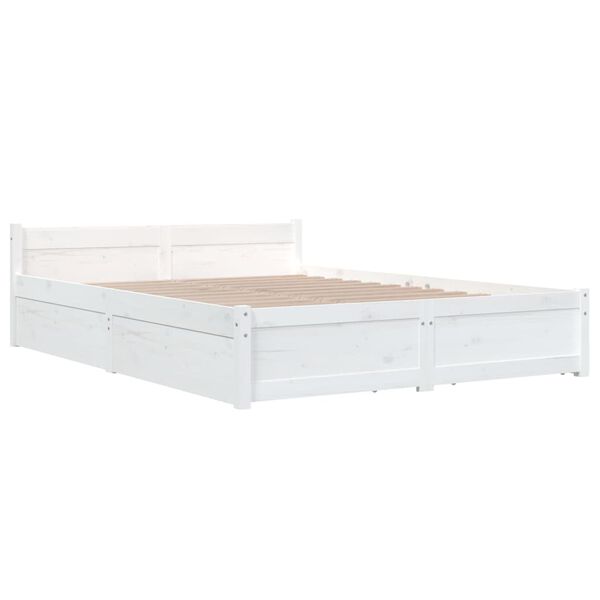vidaXL Estructura de cama con cajones blanco 140x190 cm