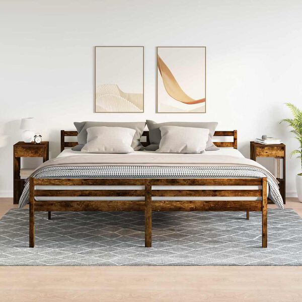 vidaXL Mesillas de noche con caj&oacute;n 2 uds roble ahumado 35x34x66,5 cm