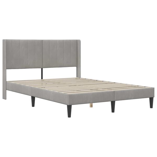 vidaXL Estructura de cama Gris Claro 120 x 190 cm Terciopelo