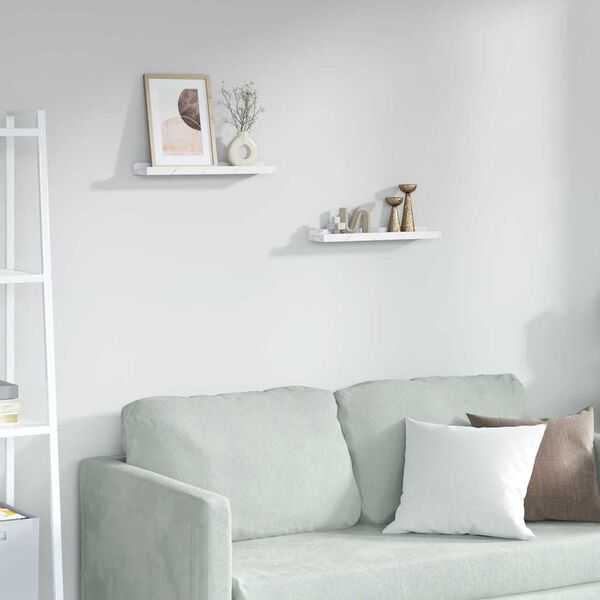 vidaXL Estante de pared con estante 2 pcs M&aacute;rmol 40 x 9 x 3 cm