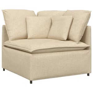 vidaXL M&oacute;dulo esquinero de sof&aacute; modular con cojines, color crema, 100 cm