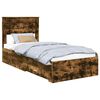 vidaXL Estructura de cama con caj&oacute;n Roble ahumado 90 x 190 cm