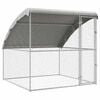 vidaXL Refugio para perros Plateado 2 x 2 x 2 m Acero galvanizado