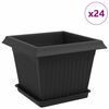 vidaXL Macetas 24 uds. Negro Pl&aacute;stico