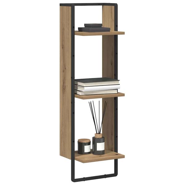 vidaXL Estante de pared con estante Roble artesanal 30 x 25 x 100 cm