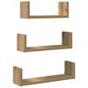 vidaXL Estante de pared 3 uds madera de ingenier&iacute;a roble artesanal
