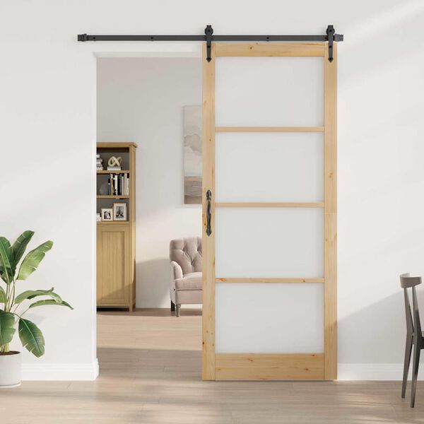 vidaXL Puerta Corredera Natural 83 x 232 cm