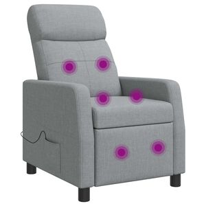 vidaXL Silla de masajes reclinable Gris Claro Tela