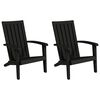 vidaXL Sillas de jard&iacute;n Adirondack 2 uds polipropileno negro