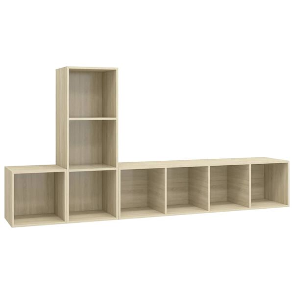 vidaXL Juego de muebles de salón 3 pzas madera ingeniería roble Sonoma