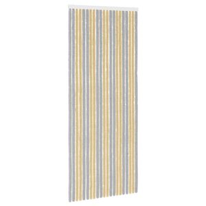 vidaXL Cortina de Insectos de Chenilla Gris y Beige 90 x 220 cm