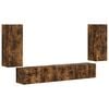 vidaXL Conjunto de mueble de TV 4 uds. Roble ahumado