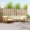 vidaXL Conjunto de sof&aacute;s de exterior con coj&iacute;n 6 pcs Natural y Crema