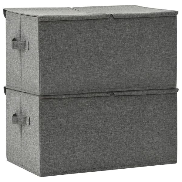 vidaXL Cajas de almacenaje 2 unidades tela gris antracita 50x30x25 cm