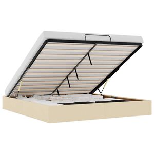 vidaXL Estructura de cama otomana sin colch&oacute;n color crema 200x200 cm