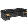 vidaXL Set de comedor de jard&iacute;n 7 pzas y cojines rat&aacute;n sint&eacute;tico negro