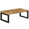 vidaXL Mesa de centro madera maciza de mango y acero 100x50x35 cm