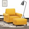 vidaXL Sill&oacute;n con taburete terciopelo amarillo claro 60 cm