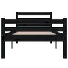 vidaXL Estructura de cama sin colch&oacute;n madera maciza negro 100x200 cm