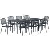 vidaXL Conjunto de Comedor de Jard&iacute;n 9 pcs Antracita Acero