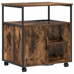 vidaXL Gabinete con Estaci&oacute;n de Carga Roble ahumado 61 x 46 x 67 cm