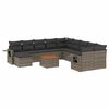 vidaXL Set de sof&aacute;s de jard&iacute;n 12 pzas con cojines rat&aacute;n sint&eacute;tico gris
