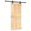 vidaXL Puerta Corredera Natural y negro 90 x 210 cm