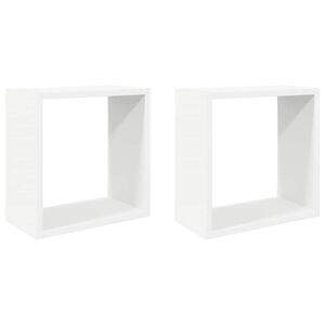 vidaXL Estantes cubo de pared 2 unidades blanco 30x15x30 cm