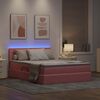 vidaXL Cama con almacenamiento y LED Rosa 140 x 190 cm Terciopelo