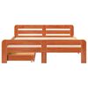 vidaXL Cama sin colch&oacute;n madera maciza de pino marr&oacute;n cera 160x200 cm