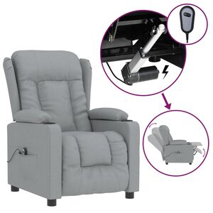 vidaXL Sill&oacute;n reclinable el&eacute;ctrico tela gris claro