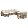 vidaXL Conjunto de sof&aacute;s de jard&iacute;n 9 uds. Beige y blanco crema