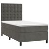 vidaXL Cama box spring con colch&oacute;n terciopelo gris oscuro 100x200 cm