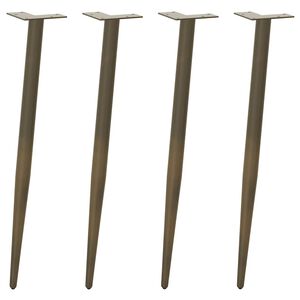 vidaXL Patas c&oacute;nicas para mesa consola , 4 unidades, acero natural, 72-73 cm, acero