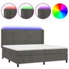 vidaXL Cama box spring colch&oacute;n y LED terciopelo gris oscuro 200x200 cm