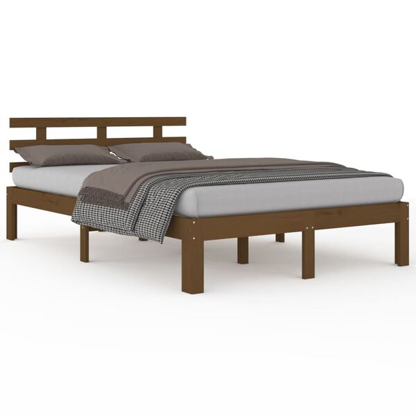 vidaXL Estructura cama sin colchón madera maciza marrón miel 150x200cm