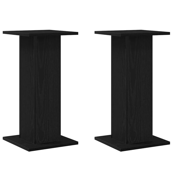 vidaXL Soporte de plantas 2 pcs Roble Negro 30 x 30 x 60 cm