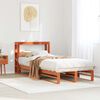 vidaXL Estructura de cama sin colch&oacute;n madera maciza marr&oacute;n 75x190 cm