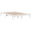 vidaXL Cama con estanter&iacute;a sin colch&oacute;n madera maciza blanca 150x200 cm