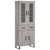 vidaXL Aparador alto madera contrachapada gris sonoma 69,5x34x180 cm